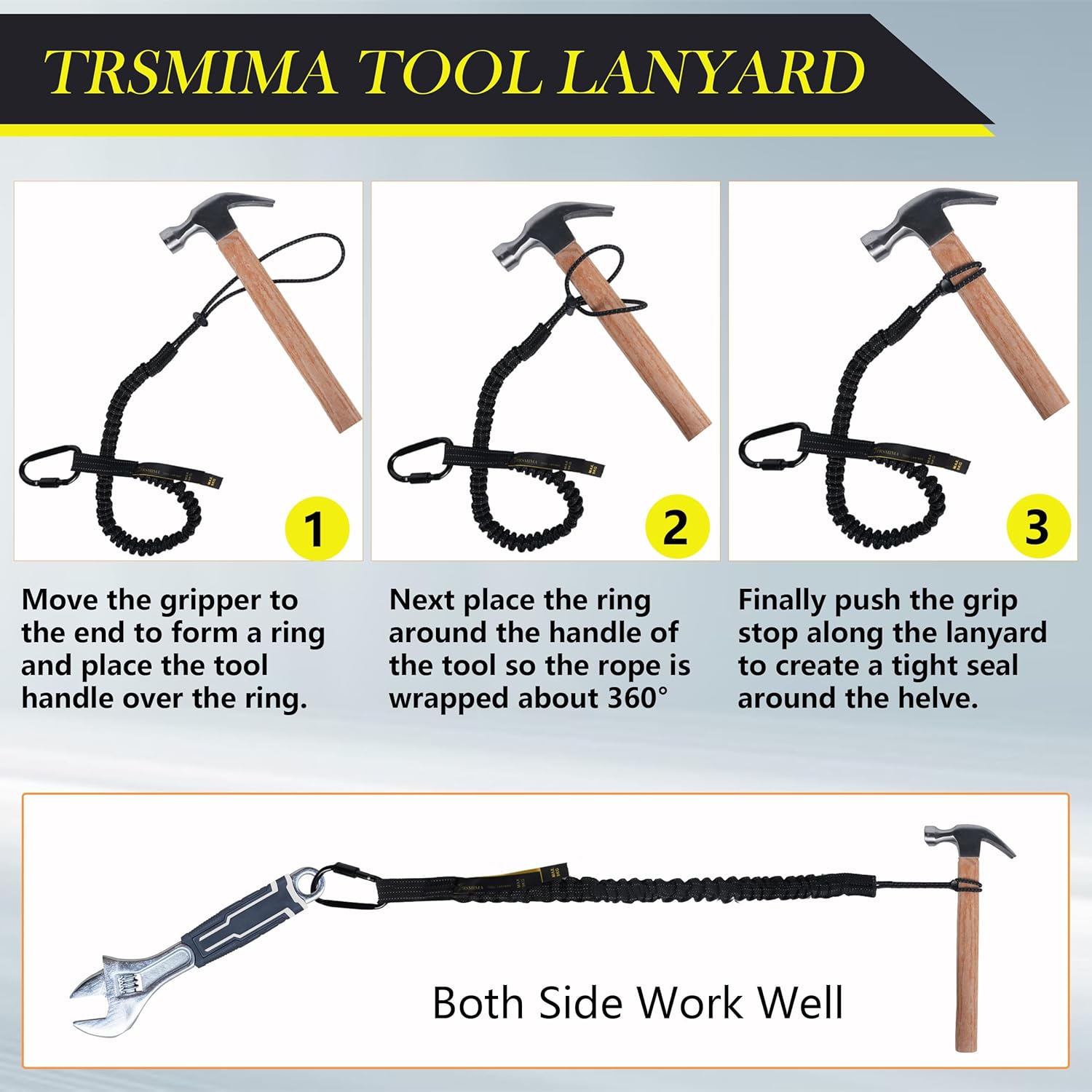 TRSMIMA 5 Pack Tool Lanyard Safety Tether with Carabiner Clips 7 TRSMIMA 5 Pack Tool Lanyard Safety Tether with Carabiner Clips - Image 7