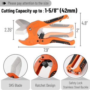 Bates Ratcheting PVC Pipe Cutter Tool – Cuts up to 1-5/8 Inch