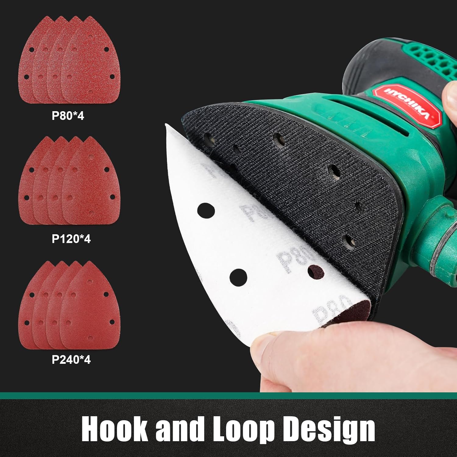 HYCHIKA Detail Sander 13000 OPM Palm Sander with Dust Collection
``` 5 HYCHIKA Detail Sander 13000 OPM Palm Sander with Dust Collection
``` - Image 5