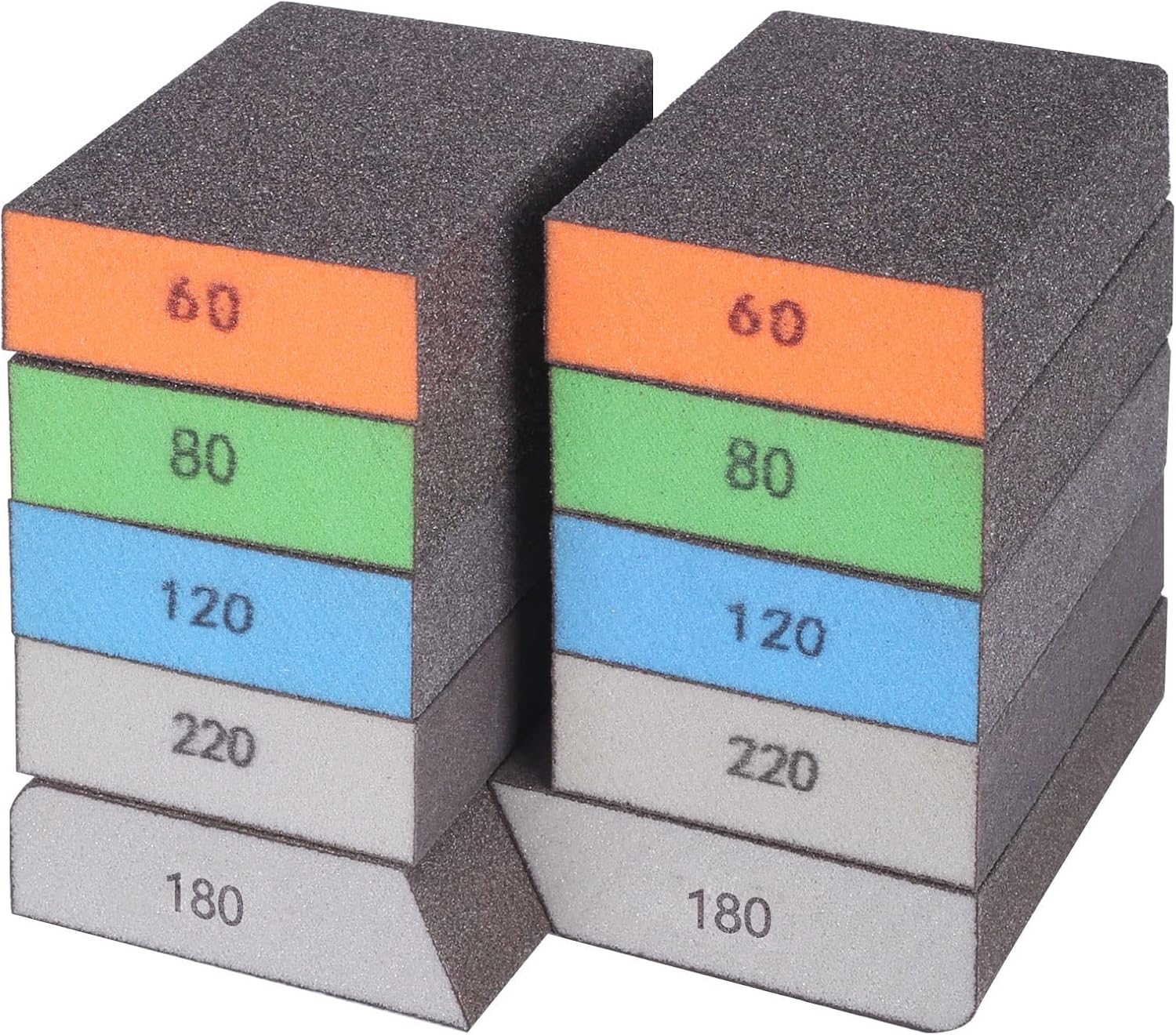 BOSHCRFAT 10pk Washable Sanding Blocks 60-220 Grit Wood Metal Drywall 1 sander tool for furniture