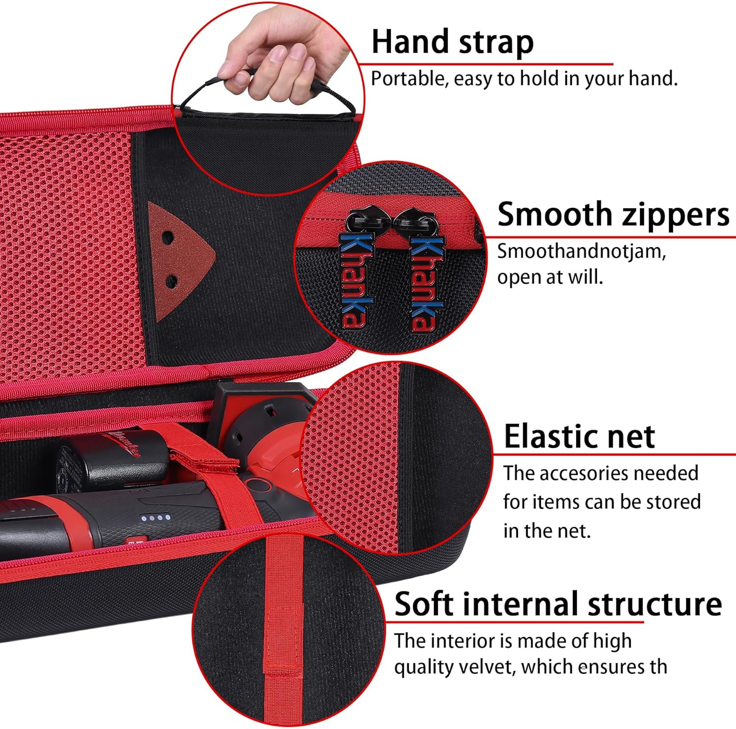 khanka Hard Case for Milwaukee 2531-20 12V Orbital Sander Storage 3 khanka Hard Case for Milwaukee 2531-20 12V Orbital Sander Storage - Image 3