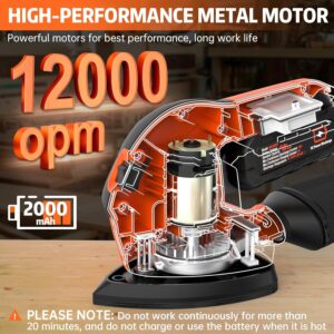 THINKWORK 20V Cordless Detail Sander Kit 12000 OPM 21pc Set