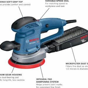 BOSCH GEX33-6N 6 Inch Random Orbit Sander Polisher Multi-Hole