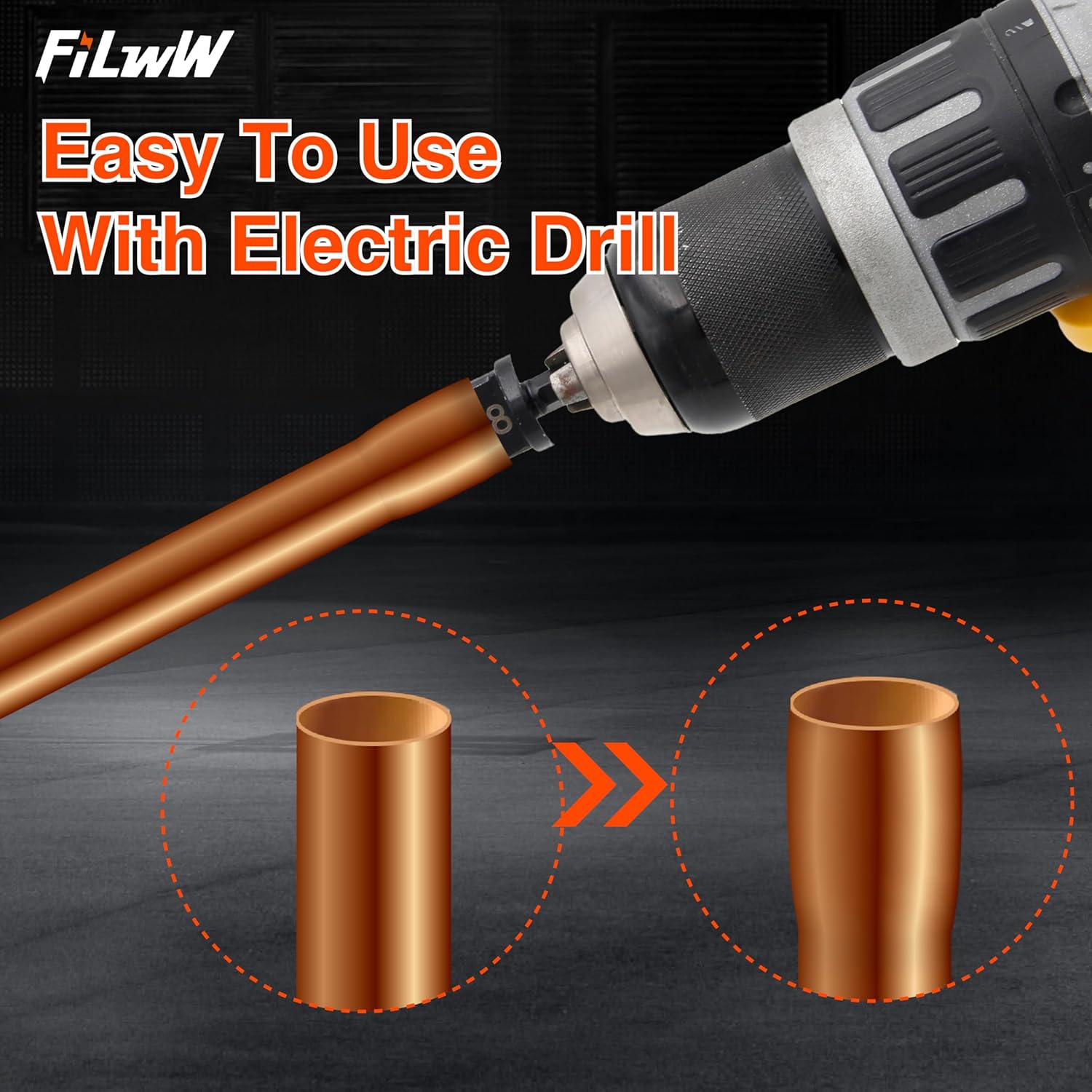 12PC HVAC Swage Tool Kit Copper Tube Expander Set with Bit Holder 2 12PC HVAC Swage Tool Kit Copper Tube Expander Set with Bit Holder - Image 2
