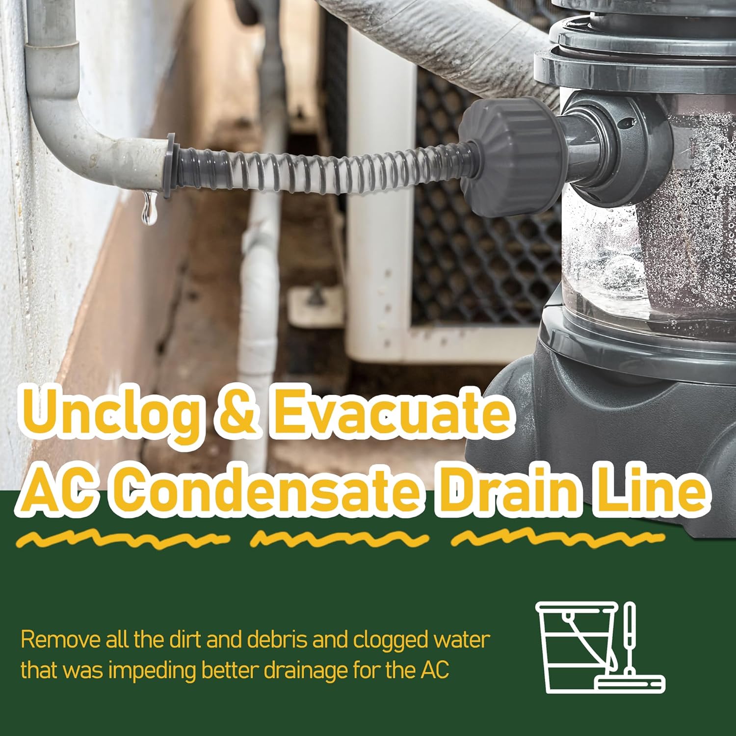 A/C Drain Line Cleaner Wet Vac Attachment Tool Unclog PVC Pipe 2 A/C Drain Line Cleaner Wet Vac Attachment Tool Unclog PVC Pipe - Image 2