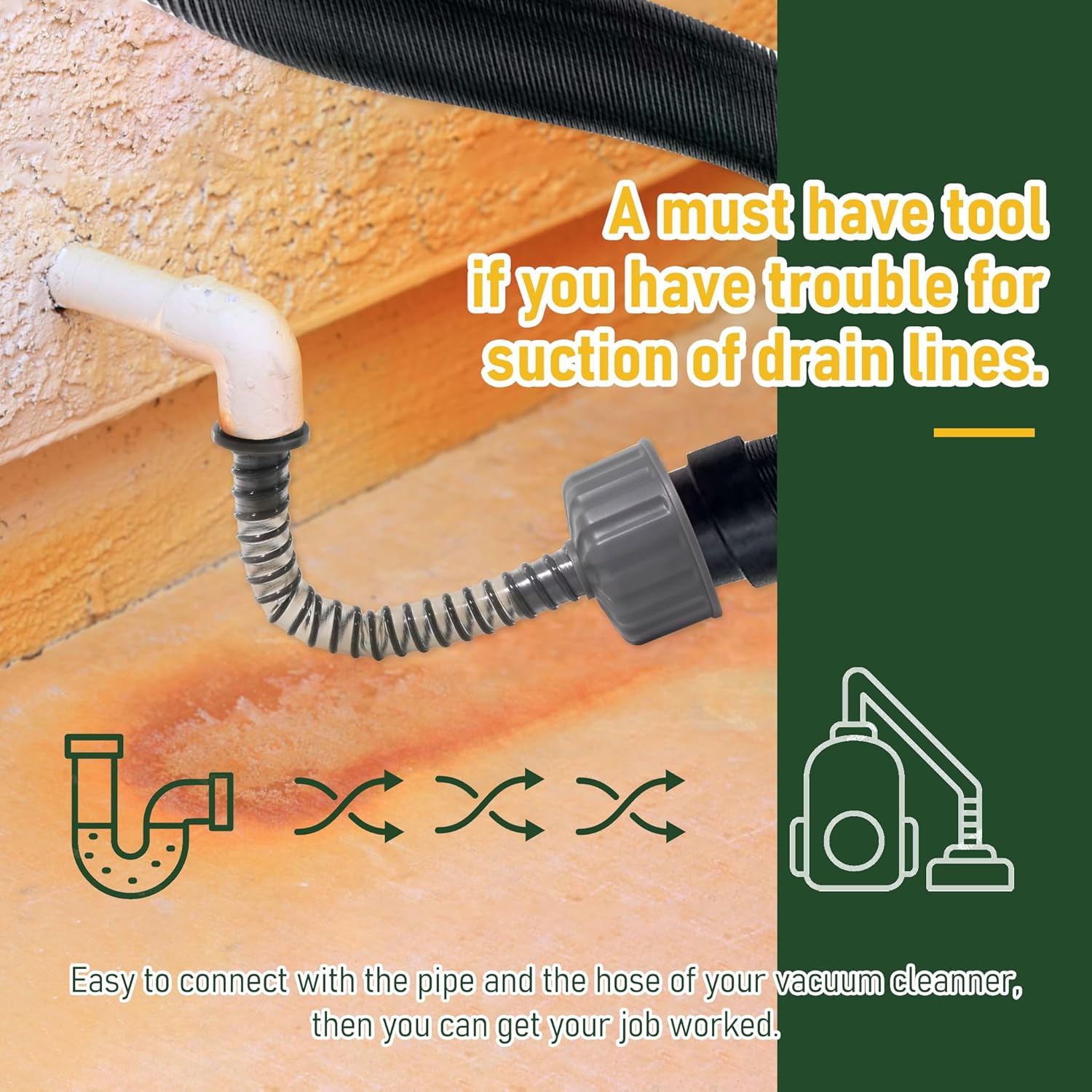 A/C Drain Line Cleaner Wet Vac Attachment Tool Unclog PVC Pipe 5 A/C Drain Line Cleaner Wet Vac Attachment Tool Unclog PVC Pipe - Image 5