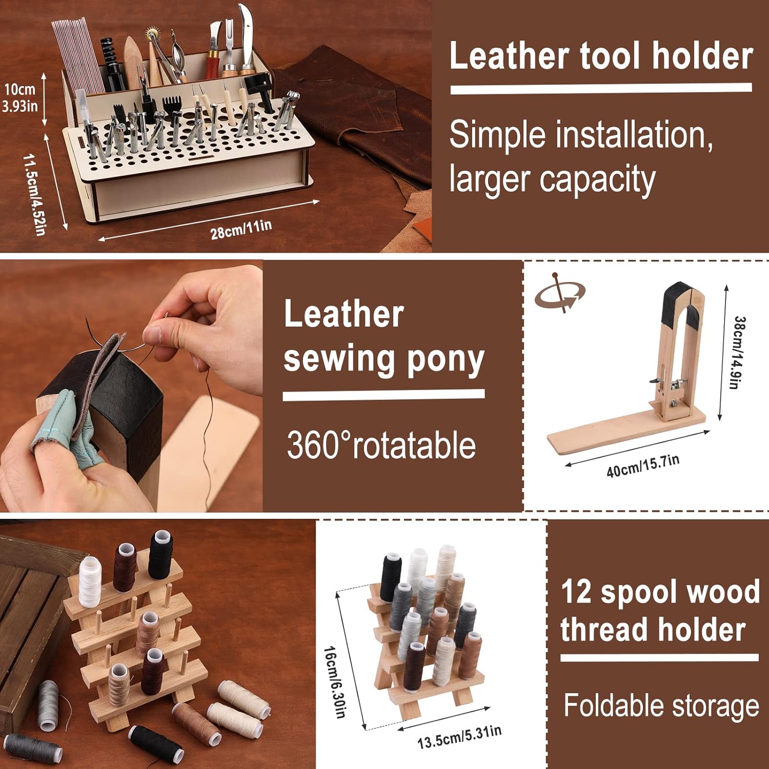 628Pc Leather Craft Tool Kit for Beginners with Stamping Set 2 628Pc Leather Craft Tool Kit for Beginners with Stamping Set - Image 2