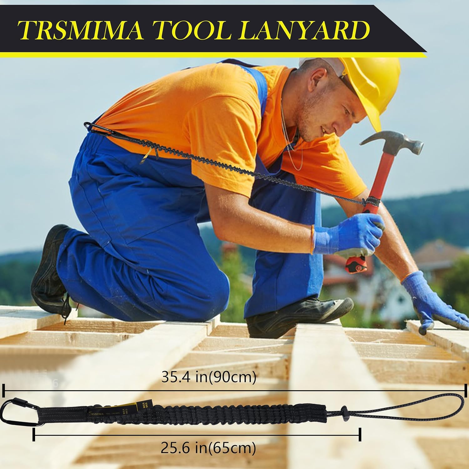 TRSMIMA 5 Pack Tool Lanyard Safety Tether with Carabiner Clips 8 TRSMIMA 5 Pack Tool Lanyard Safety Tether with Carabiner Clips - Image 8