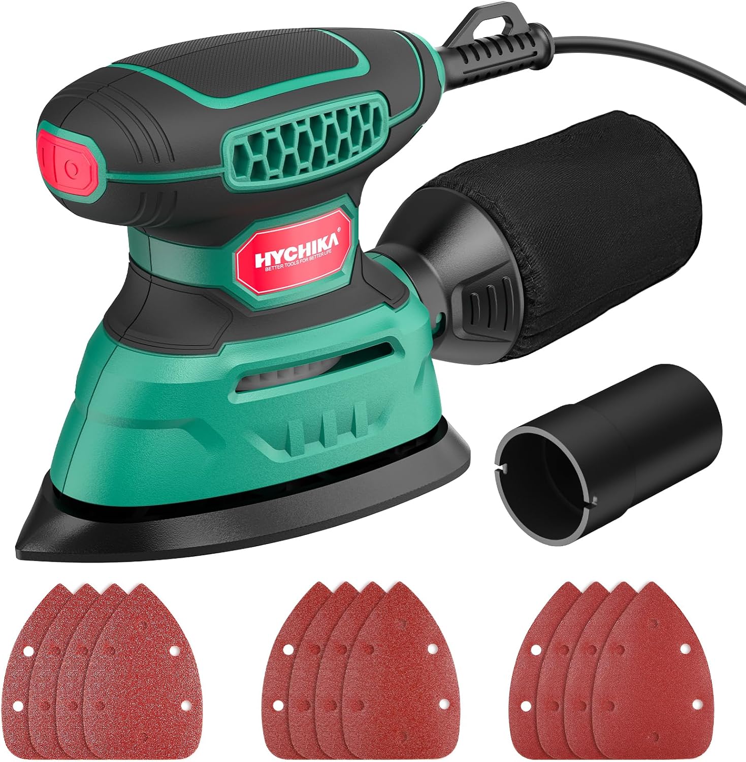 HYCHIKA Detail Sander 13000 OPM Palm Sander with Dust Collection
``` 1 sander tool for wood