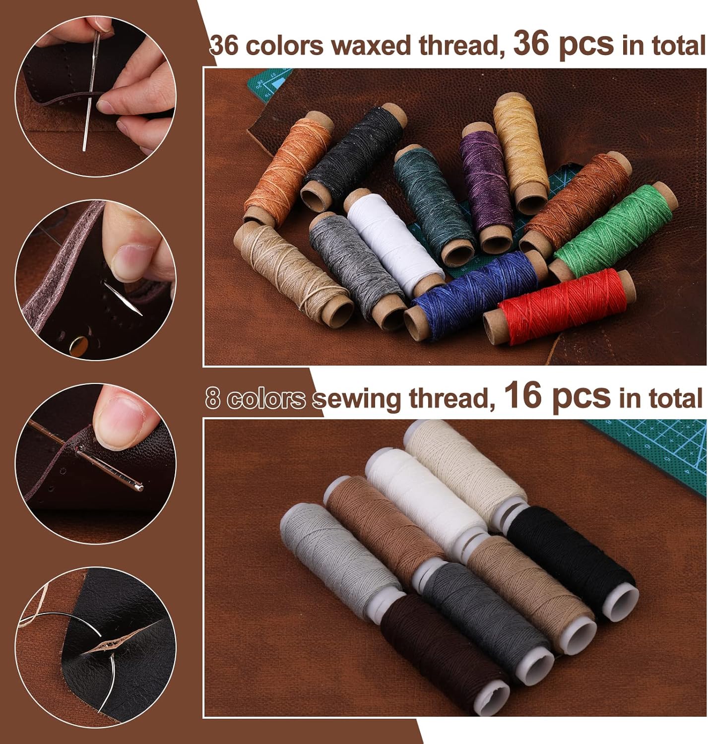 628Pc Leather Craft Tool Kit for Beginners with Stamping Set 3 628Pc Leather Craft Tool Kit for Beginners with Stamping Set - Image 3