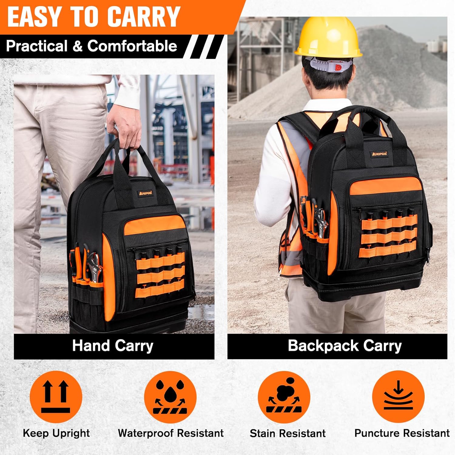 Heavy Duty 77-Pocket Tool Backpack Water-Resistant HVAC Electrician Bag 6 Heavy Duty 77-Pocket Tool Backpack Water-Resistant HVAC Electrician Bag - Image 6