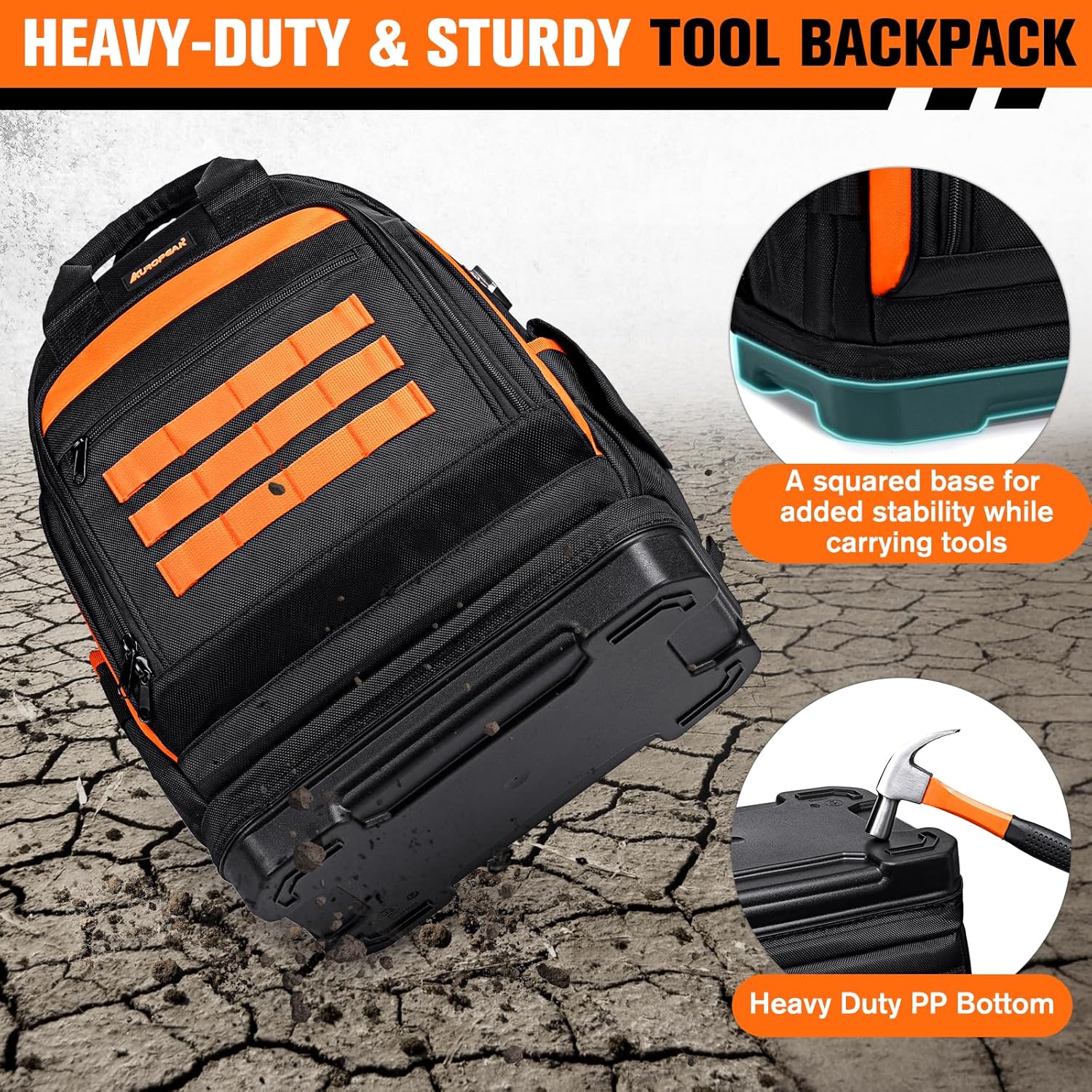 Heavy Duty 77-Pocket Tool Backpack Water-Resistant HVAC Electrician Bag 4 Heavy Duty 77-Pocket Tool Backpack Water-Resistant HVAC Electrician Bag - Image 4