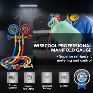 HVAC AC Manifold Gauge Set R134a R22 R12 with Hoses and Adapters