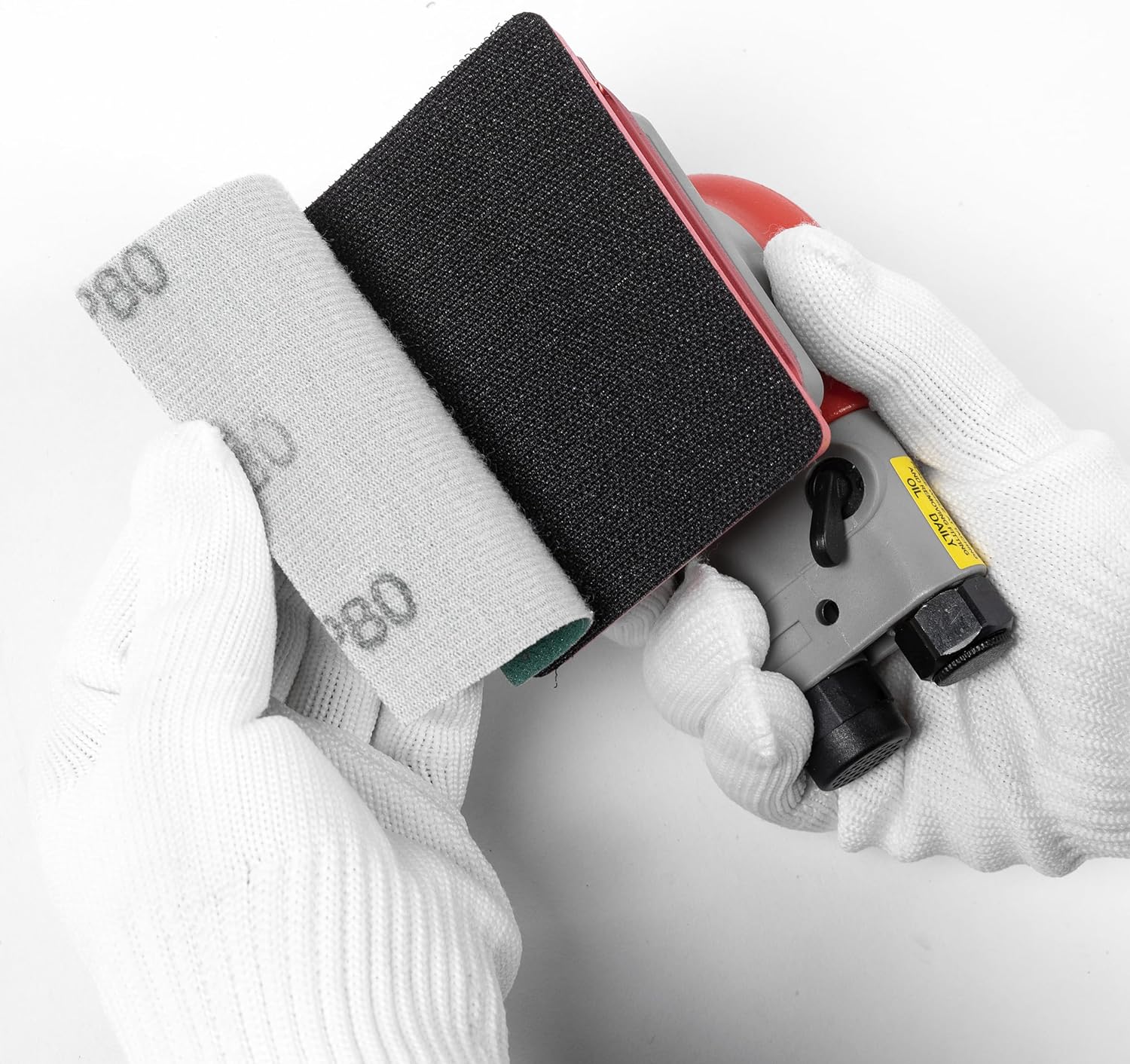 Pneumatic Palm Sander 3x4" 10000 RPM Orbital Air Sander Kit (Note: 64 characters) 3 Pneumatic Palm Sander 3x4" 10000 RPM Orbital Air Sander Kit
(Note: 64 characters) - Image 3