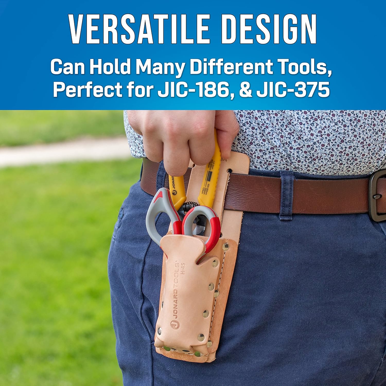 Jonard H-45 Leather Tool Belt Pouch 2 Pocket for Electricians 2 Jonard H-45 Leather Tool Belt Pouch 2 Pocket for Electricians - Image 2