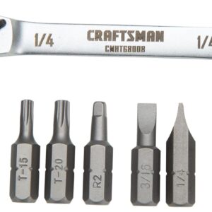 CRAFTSMAN Screwdriver Set, Ratcheting Offset, Multi-Bit, 10 Piece (CMHT68008)
