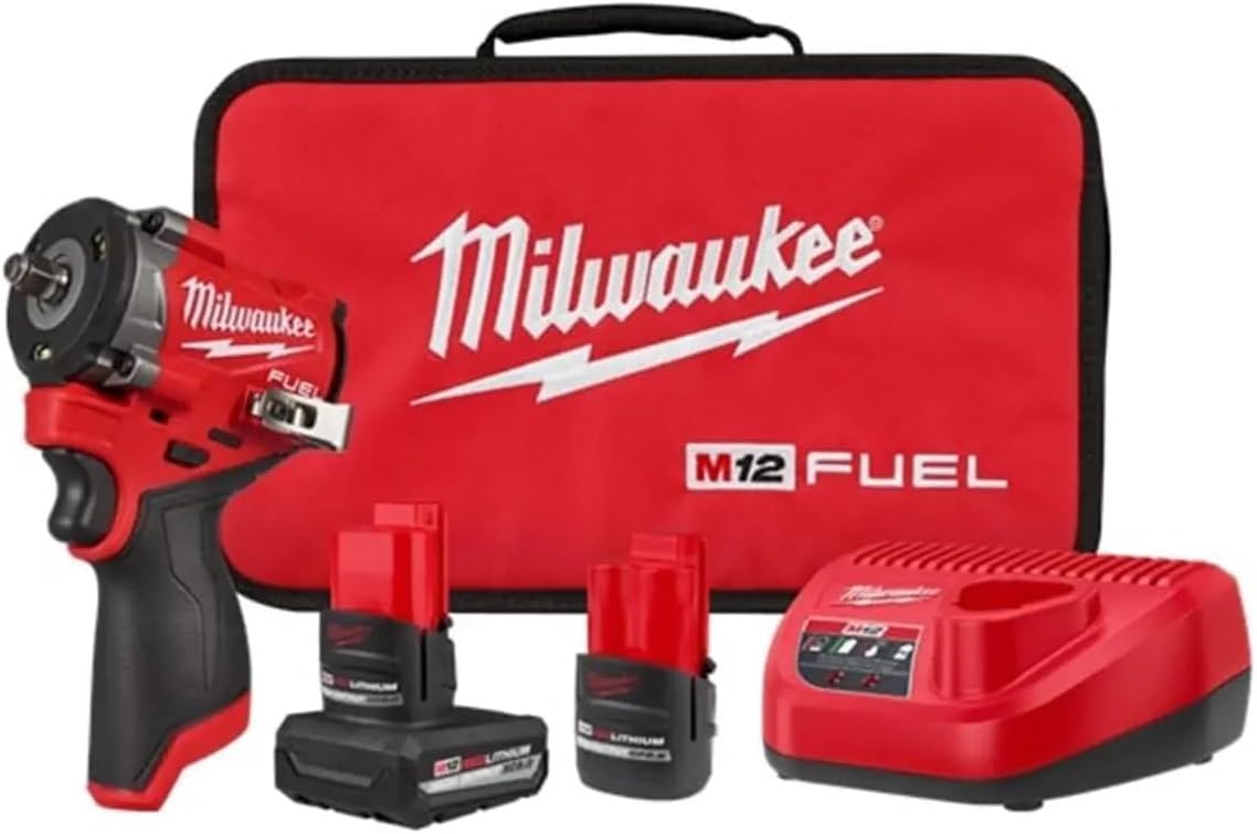Milwaukee M12 FUEL Cordless 3/8" Stubby Impact Wrench Kit 2562-22 1 Milwaukee 2562-22 M12 FUEL™ Stubby 3/8" Impact Wrench Kit