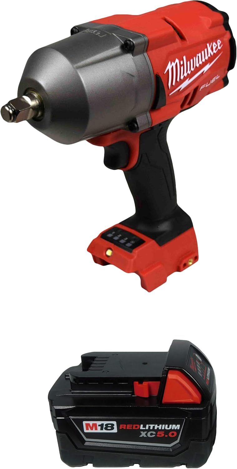 Milwaukee 2767-20 1/2" Impact Wrench Kit with 5.0Ah Battery 1 Milwaukee 2767-20 1/2" High Torque Impact Wrench w/ 48-11-1850 5.0Ah Battery