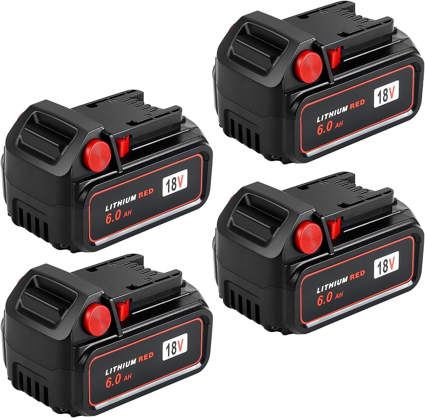 Mrupoo 4-Pack 18V 6000mAh Battery for Milwaukee M18 Tools 48-11-1860 1 Mrupoo 4Pack 6000mAh 18V Lithium Ion Battery Replacement for Milwaukee M-18 Battery 48-11-1860, 48-11-1850, 48-11-1840, 48-11-1830 Compatible with Milwaukee 18V Tools
