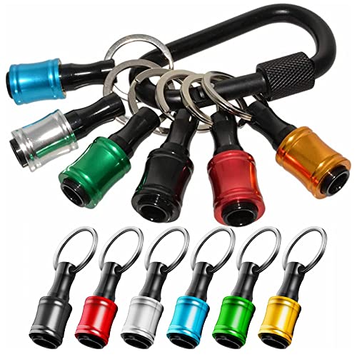 6PC Quick-Change Bit Holder Keychain 1/4" Hex Aluminum Drill Adapter 7 6PC Quick-Change Bit Holder Keychain 1/4" Hex Aluminum Drill Adapter - Image 7