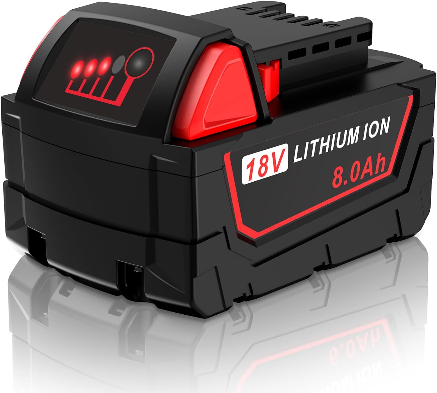 18V 8.0Ah Milwaukee M18 Battery Replacement 48-11-1850 Compatible 1 18V 8.0Ah Replacement for Milwaukee Mk18 Battery 48-11-1850 48-11-1840 48-11-1852 48-11-1815 Cordless Power Tools Battery