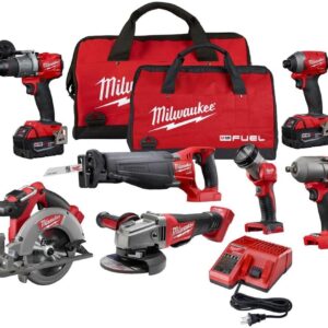 2997-27 M18 18-Volt Lithium-Ion Brushless Cordless Combo Kit (7-Tool) W/ (2) 5.0 Ah Batteries, (1) Charger, (2) Tool Bags
