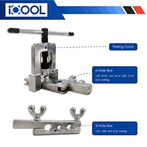 ICOOL Brake Line Flaring Tool Kit with Ratchet Wrench Tubing Cutter