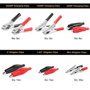 Nilight 60PC Metal Alligator Clips Test Leads Battery Clamps Set