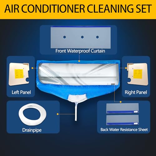 Mini Split AC Cleaning Cover Kit with Drain Pipe Waterproof Bag 5 Mini Split AC Cleaning Cover Kit with Drain Pipe Waterproof Bag - Image 5