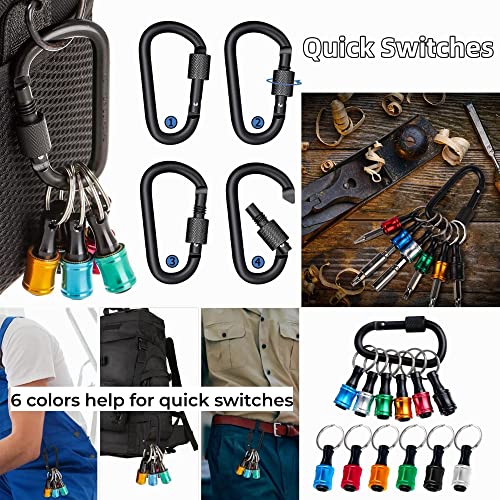 6PC Quick-Change Bit Holder Keychain 1/4" Hex Aluminum Drill Adapter 3 6PC Quick-Change Bit Holder Keychain 1/4" Hex Aluminum Drill Adapter - Image 3