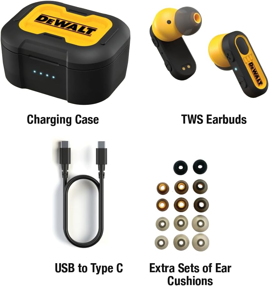 DEWALT Bluetooth Earbuds 30Hr Battery Wireless Jobsite Headphones 5 DEWALT Bluetooth Earbuds 30Hr Battery Wireless Jobsite Headphones - Image 5