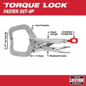 Milwaukee 6 inch Locking C-Clamp Pliers with TORQUE LOCK Jaws