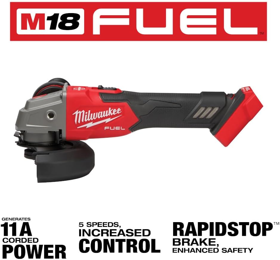 Milwaukee M18 5" Cordless Angle Grinder with Variable Speed Brake 2 Milwaukee M18 5" Cordless Angle Grinder with Variable Speed Brake - Image 2