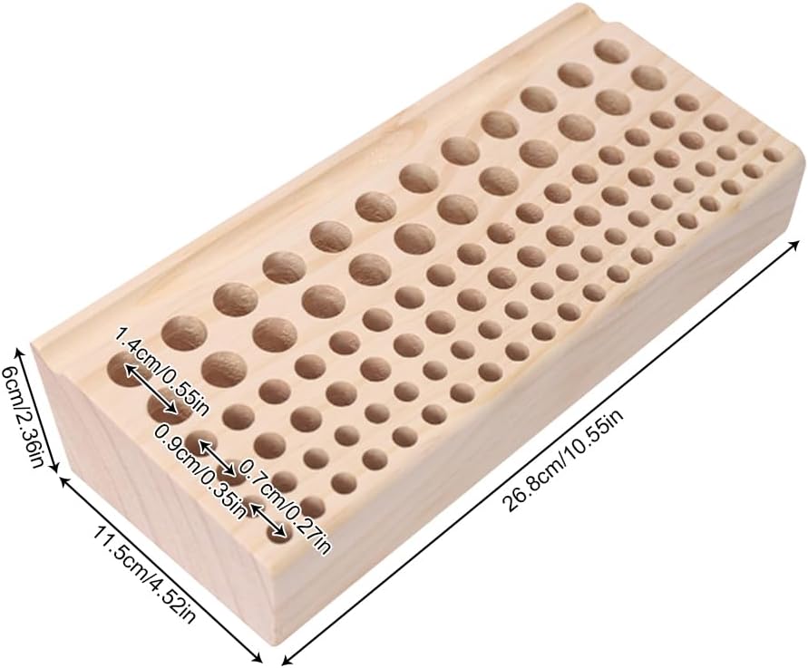 Leather Craft Tool Organizer 98 Holes Wood Stand Storage Rack Box 2 Leather Craft Tool Organizer 98 Holes Wood Stand Storage Rack Box - Image 2