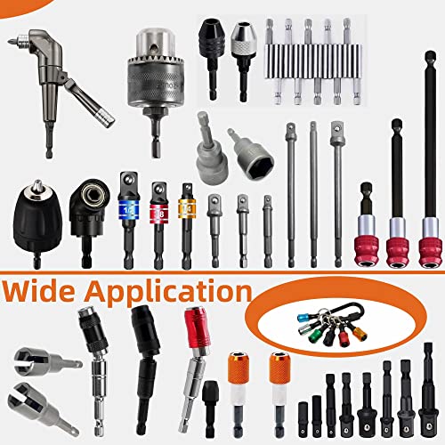 6PC Quick-Change Bit Holder Keychain 1/4" Hex Aluminum Drill Adapter 1 hvac tools bit holder