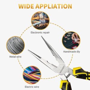 BOOSDEN 8″ Needle Nose Pliers with Wire Cutters for Jewelry Making
