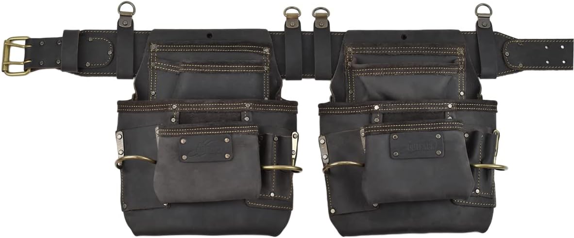 OX Tools Oil Tanned Leather Carpenter Tool Belt with Suspenders 8 OX Tools Oil Tanned Leather Carpenter Tool Belt with Suspenders - Image 8