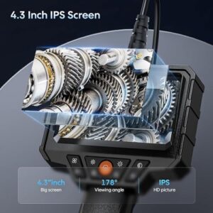 SKYEAR HD 1080P Endoscope Camera 4.3″ Screen 16ft Cable LED Light IP67