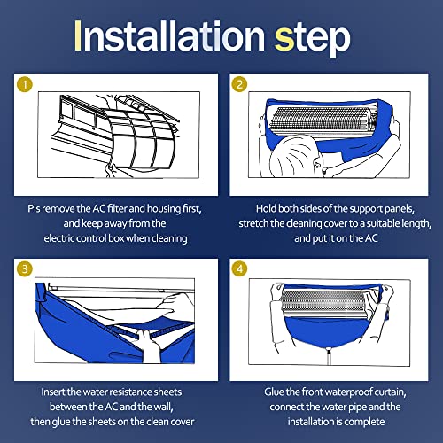 Mini Split AC Cleaning Cover Kit with Drain Pipe Waterproof Bag 6 Mini Split AC Cleaning Cover Kit with Drain Pipe Waterproof Bag - Image 6
