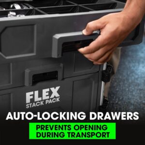 FLEX 3-Drawer Modular Tool Box Storage System Grey Black FS1105