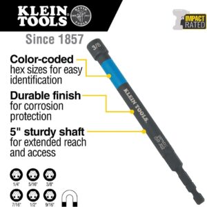 Klein Tools 6-Piece Magnetic SAE Nut Driver Set Extended Reach