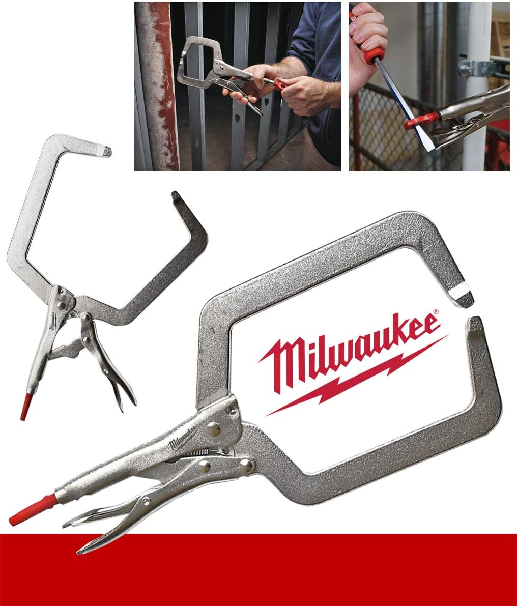 Milwaukee 9" Deep Reach Locking C-Clamp Silver 48223533 3 Milwaukee 9" Deep Reach Locking C-Clamp Silver 48223533 - Image 3