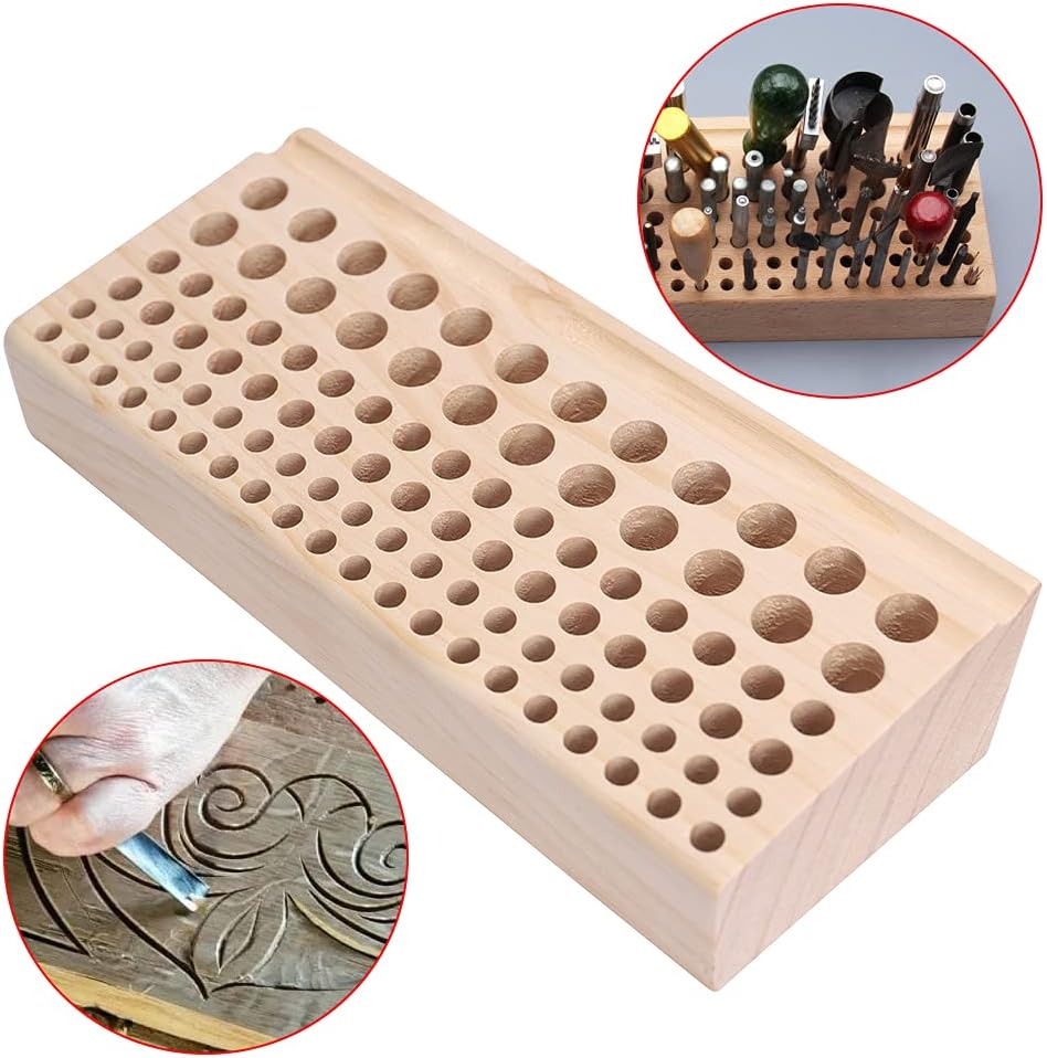 Leather Craft Tool Organizer 98 Holes Wood Stand Storage Rack Box 6 Leather Craft Tool Organizer 98 Holes Wood Stand Storage Rack Box - Image 6