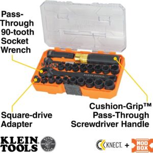 Klein Tools 28-Piece Impact Socket Set with 90-Tooth Ratchet