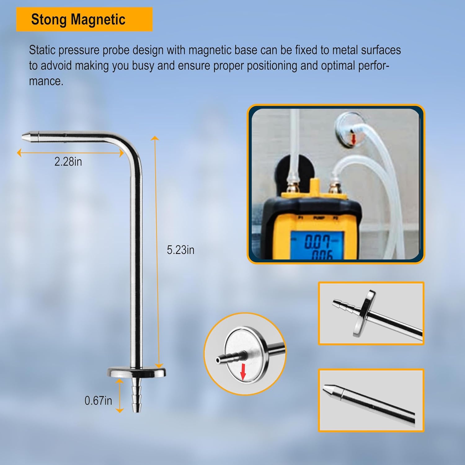 ASP2 Static Pressure Probe Kit with 39ft Tubes for Fieldpiece HVAC Manometers 5 ASP2 Static Pressure Probe Kit with 39ft Tubes for Fieldpiece HVAC Manometers - Image 5