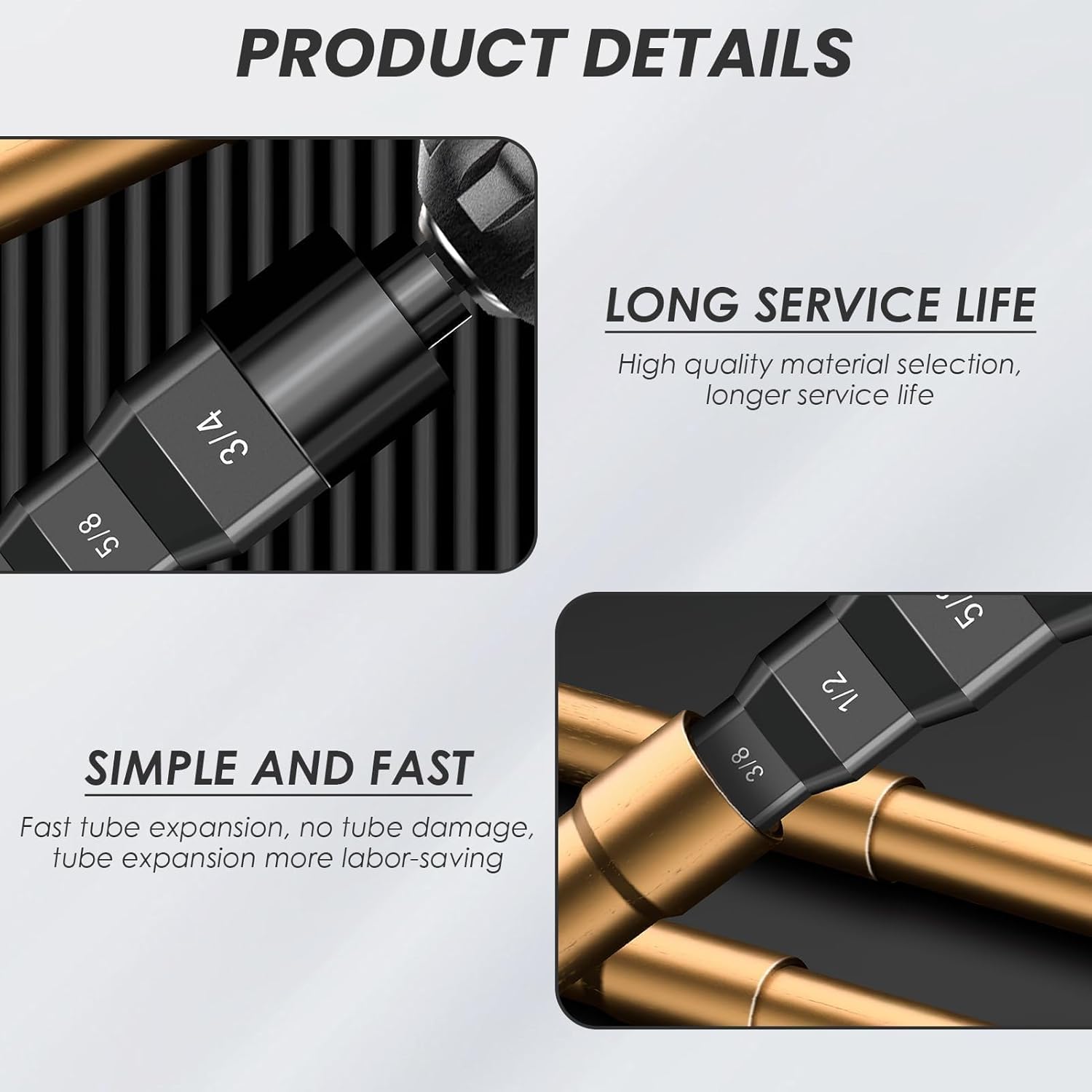 2 HVAC Flaring Tools 5-in-1 Copper Pipe Expander Kit 1/4-3/4" 5 2 HVAC Flaring Tools 5-in-1 Copper Pipe Expander Kit 1/4-3/4" - Image 5