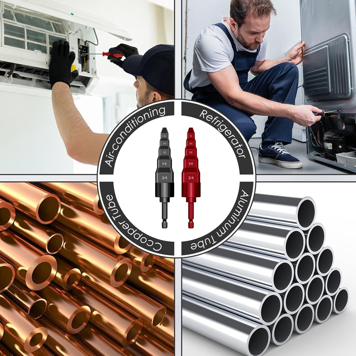 2 HVAC Flaring Tools 5-in-1 Copper Pipe Expander Kit 1/4-3/4" 6 2 HVAC Flaring Tools 5-in-1 Copper Pipe Expander Kit 1/4-3/4" - Image 6