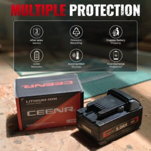 CEENR 5.0Ah M18 Lithium Battery for Milwaukee 18V Tools 1-Pack