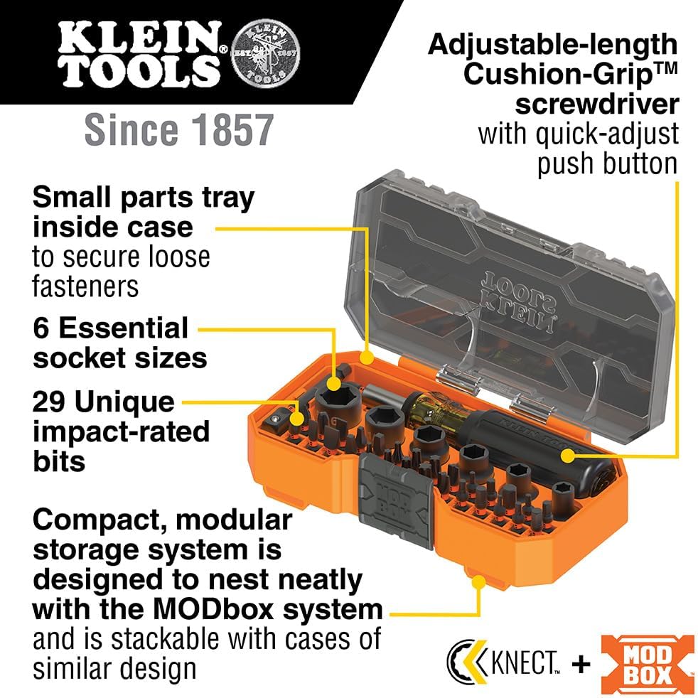 Klein Tools 33805 38-Pc Impact Driver Set with Magnetic Bits 2 Klein Tools 33805 38-Pc Impact Driver Set with Magnetic Bits - Image 2