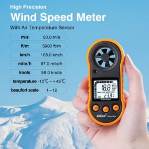 Digital Anemometer Wind Speed Meter Gauge Temperature Thermometer
orHandheld Wind Speed Meter Anemometer Air Flow Velocity Gauge
orDigital Wind Speed Meter Anemometer Thermometer for Outdoors